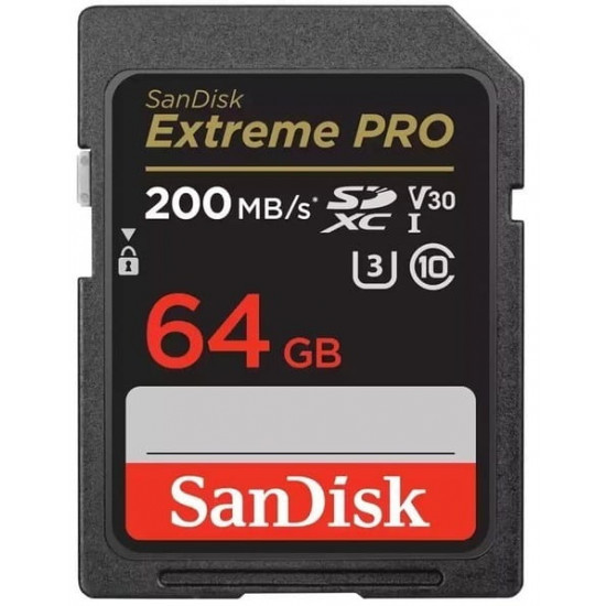 Карта пам`яті SDXC 64GB UHS-I/U3 Class 10 SanDisk Extreme Pro V30 R200/W90MB/s 4K (SDSDXXU-064G-GN4IN)