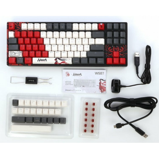 Клавіатура бездротова Bloody WS87 RGB Naraka Black
