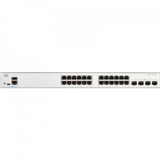 Комутатор Cisco Catalyst C1300-24P-4G (24хGE PoE, 4xGE SFP, USB, 195 Вт, керований)