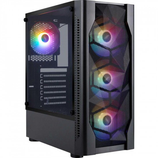 Корпус 1stPlayer D4-BK-4F1 Black без БЖ