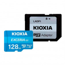 Карта пам`яті MicroSDXC 128GB UHS-1 U3 Class 10 Kioxia Exceria G3 V30 + SD-адаптер (LMEX3L128GG2)