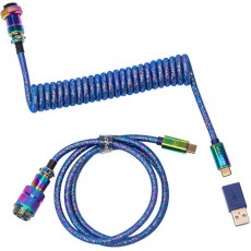 Кабель для клавіатури Keychron Premium Coiled Aviator Cable Straight Rainbow Palted Blue (CAB6_KEYCHRON)