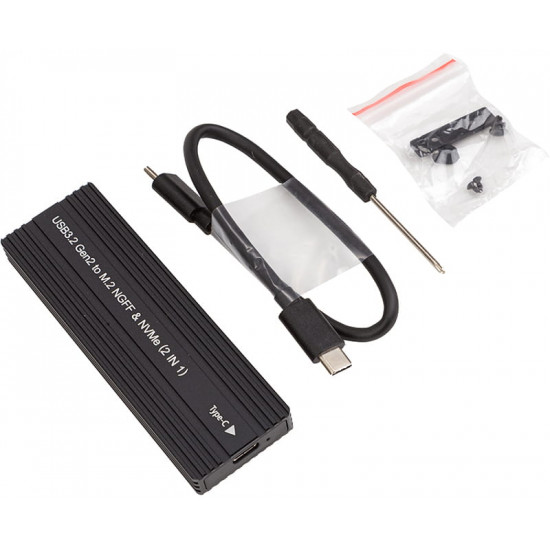 Зовнішня кишеня PowerPlant для SSD Premium M.2 PCIe NGFF/NVMe USB3.2 (HC380510)