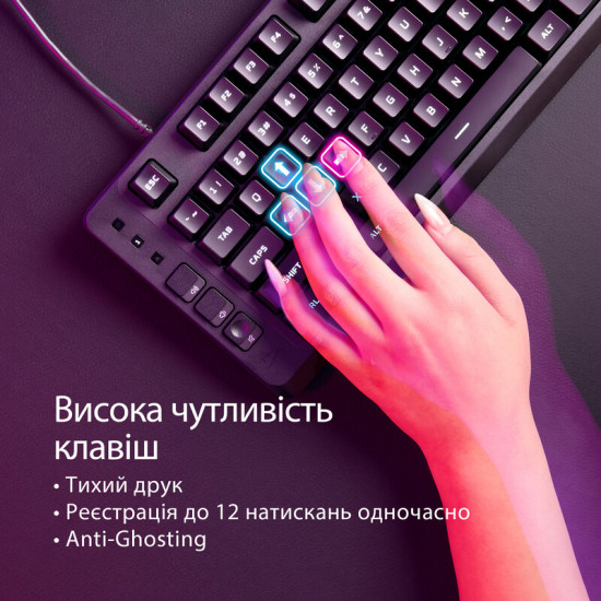 Клавіатура HyperX Eve 1800 USB Black (B7JE0AA)