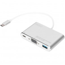 Концентратор USB Type-C Digitus Silver (DA-70839) USB 3.0, VGA, USB-C