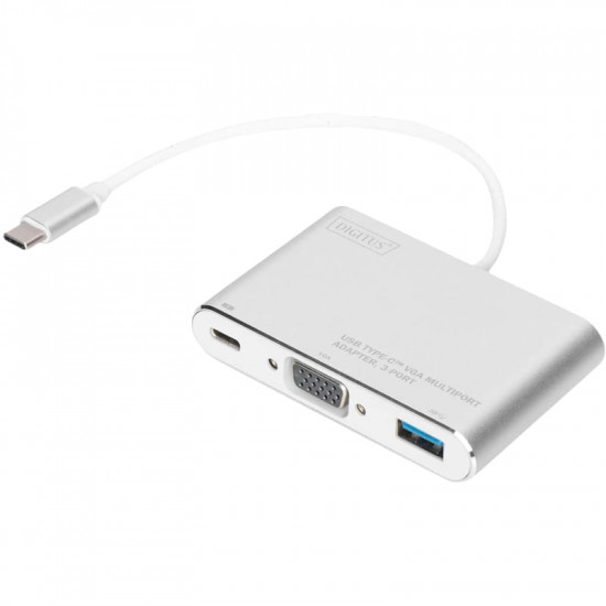 Концентратор USB Type-C Digitus Silver (DA-70839) USB 3.0, VGA, USB-C