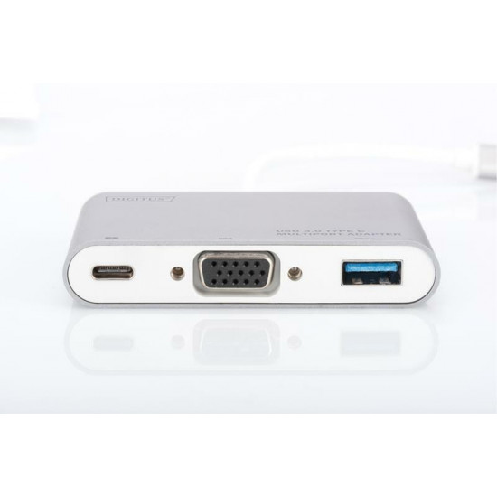 Концентратор USB Type-C Digitus Silver (DA-70839) USB 3.0, VGA, USB-C