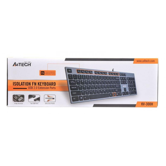 Клавiатура A4Tech KV-300H Grey/Black