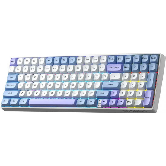 Клавіатура бездротова Aula S100pro Red Switch White/Blue (6948391205762)