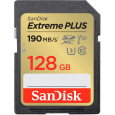 Карта пам`яті SDXC 128GB UHS-I/U3 Class 10 SanDisk Extreme Plus R190/W90MB/s (SDSDXWA-128G-GNCIN)