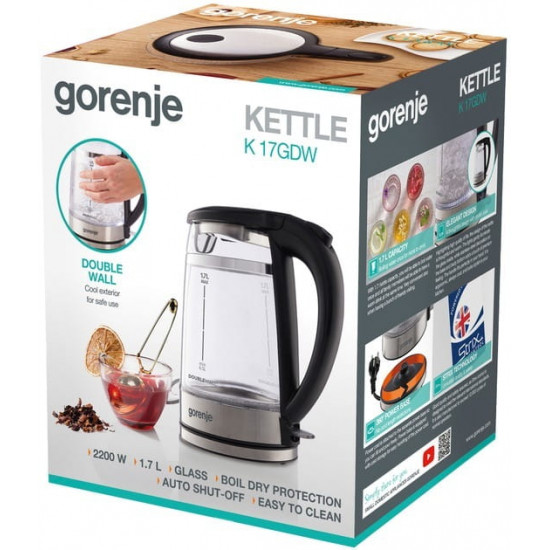 Електрочайник Gorenje K17GDW