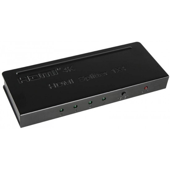 Сплітер PowerPlant (CA911509) HDMI - 4xHDMI, чорний