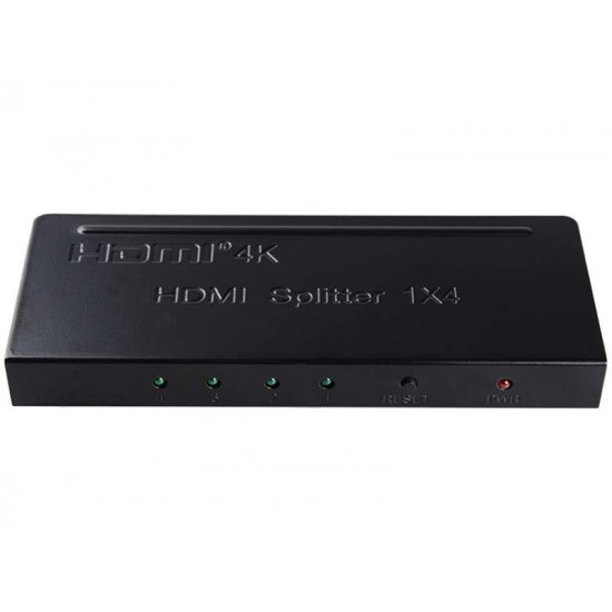 Сплітер PowerPlant (CA911509) HDMI - 4xHDMI, чорний