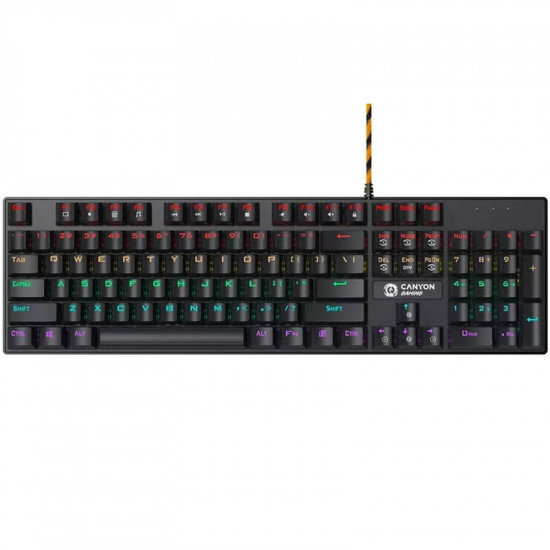 Клавіатура Canyon Deimos GK-4 Rainbow LED ENG/UKR USB Black (CND-SKB4-US)