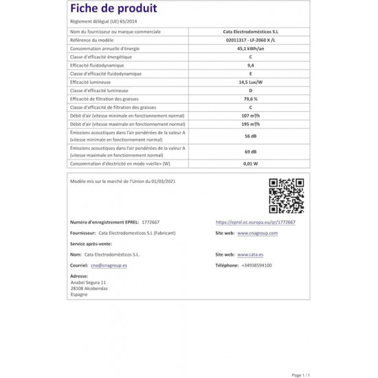 Витяжка Cata LF 2060 X