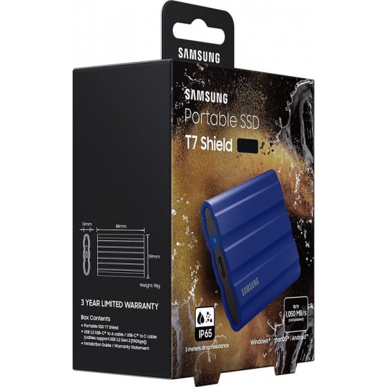 Накопичувач зовнішній SSD 2TB Samsung T7 Shield Blue (MU-PE2T0R/WW)