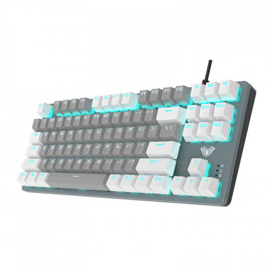 Клавіатура Aula Mechanical F3287 White/Grey keycap KRGD blue (6948391240688)