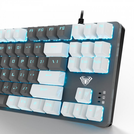 Клавіатура Aula Mechanical F3287 White/Grey keycap KRGD blue (6948391240688)