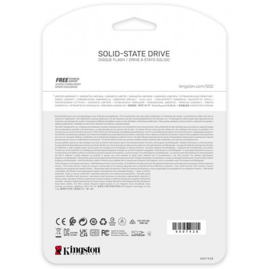 Накопичувач SSD 1TB Kingston KC3000 M.2 2280 PCIe 4.0 x4 NVMe 3D TLC (SKC3000S/1024G)