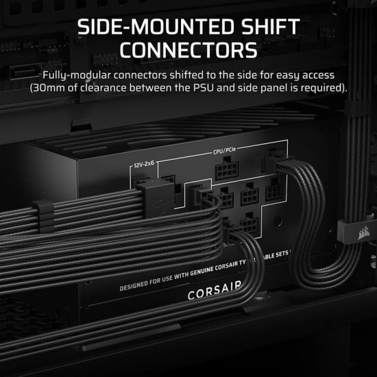 Блок живлення Corsair RM1000x Shift ATX 3.1 1000W (CP-9020300-EU)