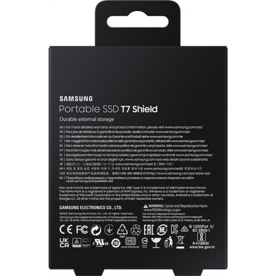 Накопичувач зовнішній SSD 2TB Samsung T7 Shield Blue (MU-PE2T0R/EU)