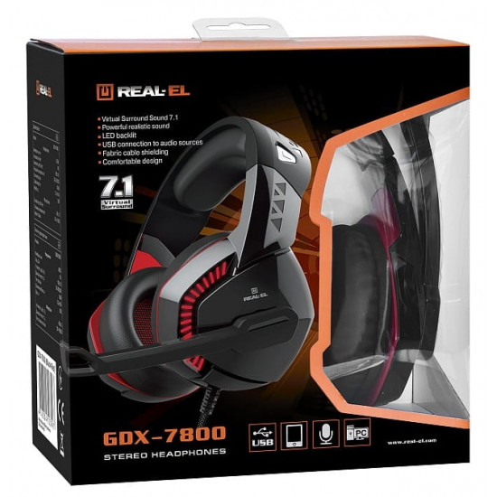 Гарнітура REAL-EL GDX-7800 Black/Red