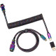 Кабель для клавіатури Keychron Premium Coiled Aviator Cable-Straight Rainbow Palted black (CAB5_KEYCHRON)