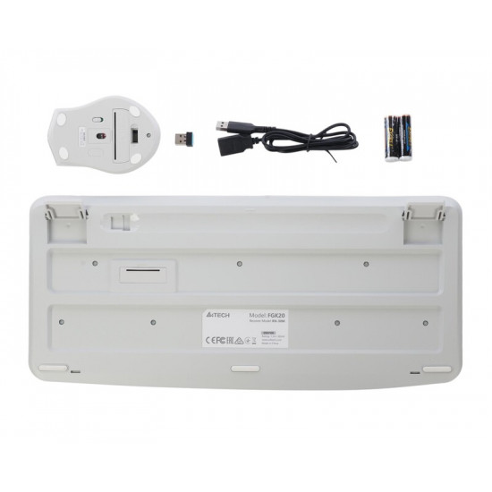 Комплект (клавіатура, миша) бездротовий A4Tech Fstyler FG2500S Plus White