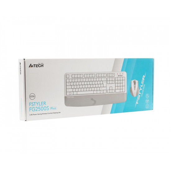 Комплект (клавіатура, миша) бездротовий A4Tech Fstyler FG2500S Plus White