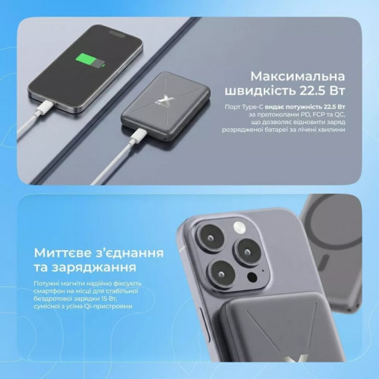 Універсальна мобільна батарея Proove X-Core 22.5W 10000mAh Silver/White (PNXC22010006)