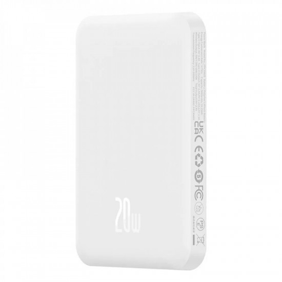 Універсальна мобільна батарея Baseus Magnetic Mini 5000mAh, 20W White (P10022107223-00)