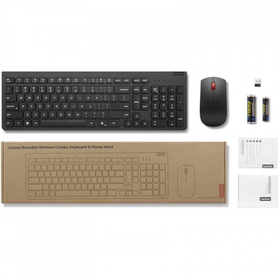 Комплект (клавіатура, миша) бездротовий Lenovo Essential Wireless Keyboard & Mouse Combo Gen2 Black (4X31N50709)