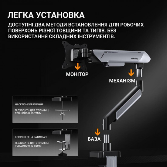 Кронштейн Anda Seat Stealth Pro II 17"-42" Orange (AD-W-A9-1S-BO) (VESA100х100)
