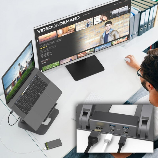 Док-станція J5create USB-C 6-в-1 (JTS327-N)