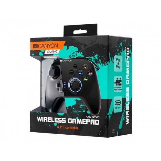 Геймпад бездротовий Canyon CND-GPW3 Black USB