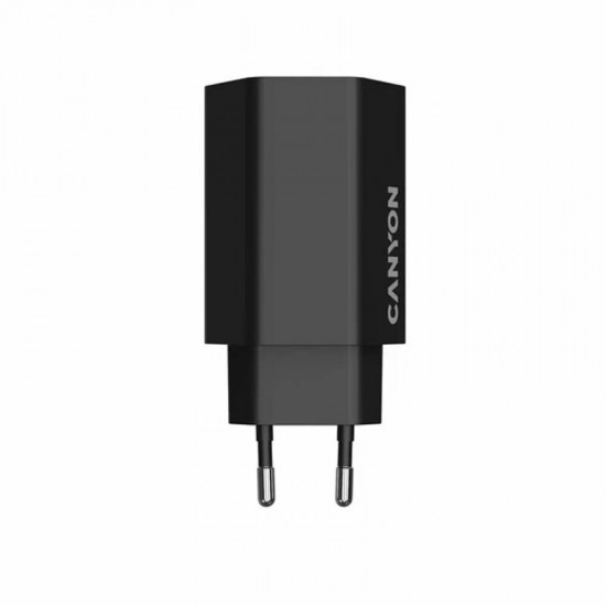 Мережевий зарядний пристрій Canyon Exagon 65 GaN 65W 2xPD 1xQC EU Black (CND-CHAHEX65B)