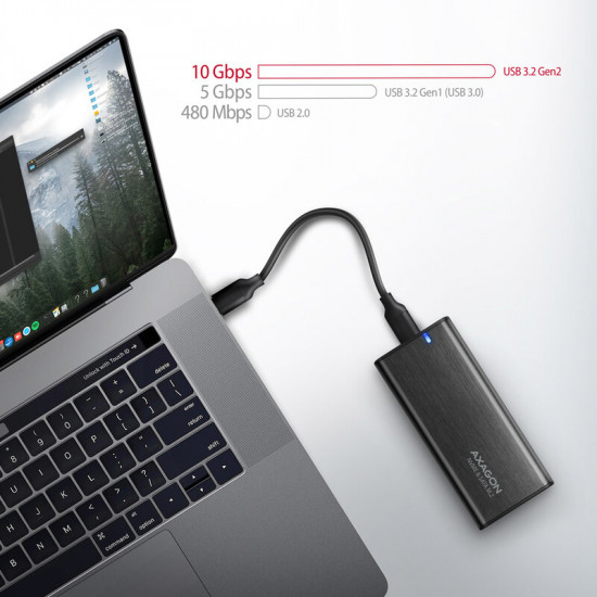 Зовнішня кишеня Axagon NVMe M.2 2242/2260/2280 USB Type-C 3.2 Black (EEM2-SB2)