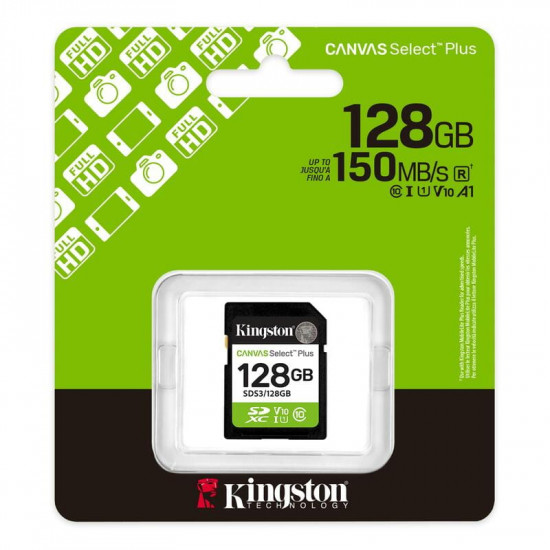 Карта пам`яті SDXC 128GB UHS-I Class 10 Kingston Canvas Select Plus R150MB/s (SDS3/128GB)