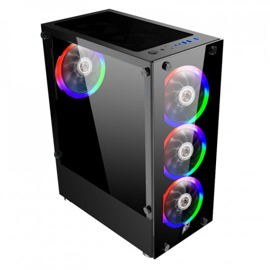 Корпус 1stPlayer V2-A-BK-4F1 Black без БЖ