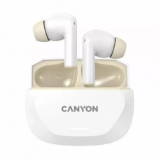 Bluetooth-гарнітура Canyon TWS-7 Hexagon White/Beige (CNS-TWS7WB)