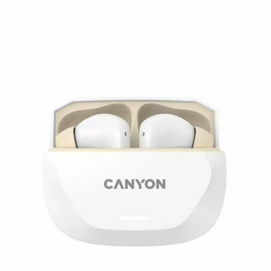 Bluetooth-гарнітура Canyon TWS-7 Hexagon White/Beige (CNS-TWS7WB)
