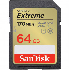 Карта пам`яті SDXC 64GB UHS-I/U3 Class 10 SanDisk Extreme R170/W80MB/s (SDSDXV2-064G-GNCIN)