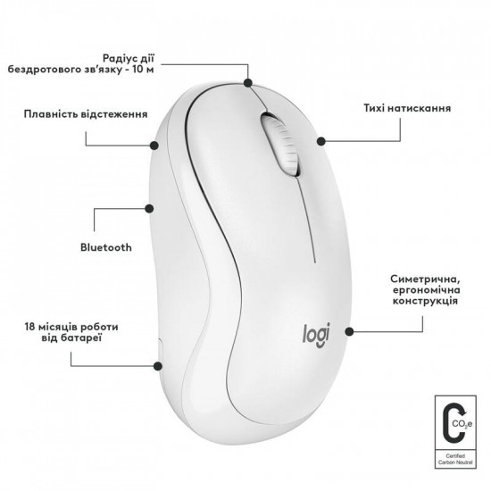 Миша бездротова Logitech M240 Silent Off White (910-007120)