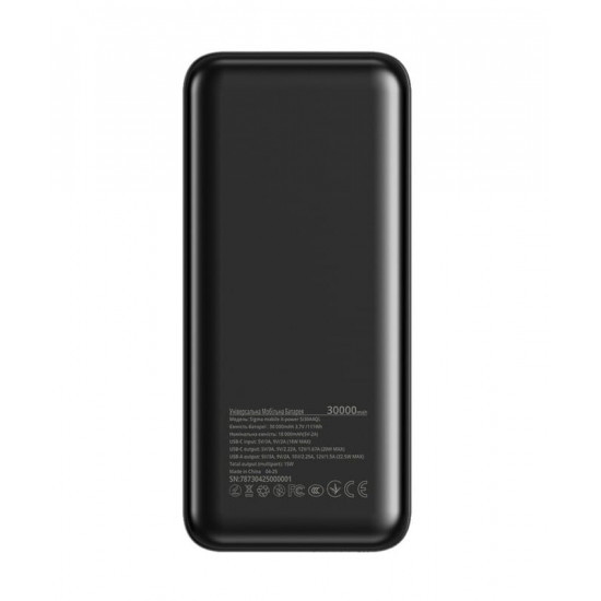 Універсальна мобільна батарея Sigma mobile X-Power SI30A4QL 30000mAh Black (4827798787311)