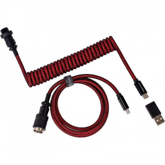 Кабель для клавіатури Keychron Premium Coiled Aviator Cable-Straight Red (CAB2_KEYCHRON)