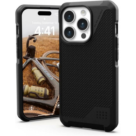 Чохол-накладка Urban Armor Gear Metropolis LT Magsafe для Apple iPhone 15 Pro Kevlar Black (114277113940)