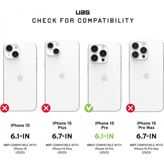 Чохол-накладка Urban Armor Gear Metropolis LT Magsafe для Apple iPhone 15 Pro Kevlar Black (114277113940)