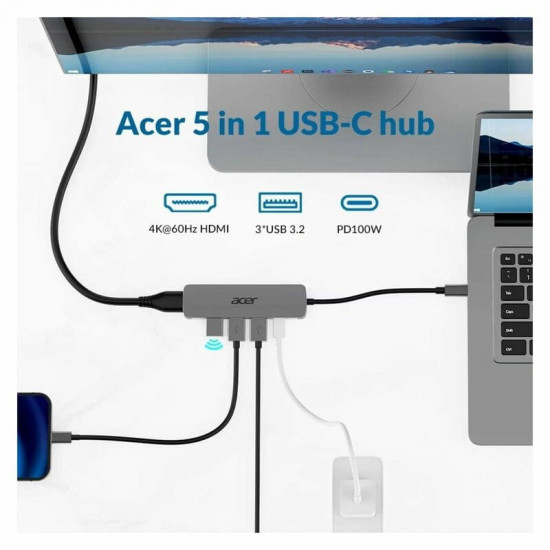 USB-хаб Acer USB Type-C 5-в-1 (HP.DSCAB.021)