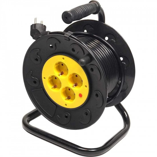 Фільтр живлення PowerPlant (PPRA10M20S4L) 4 розетки, 20 м, чорний, на котушці