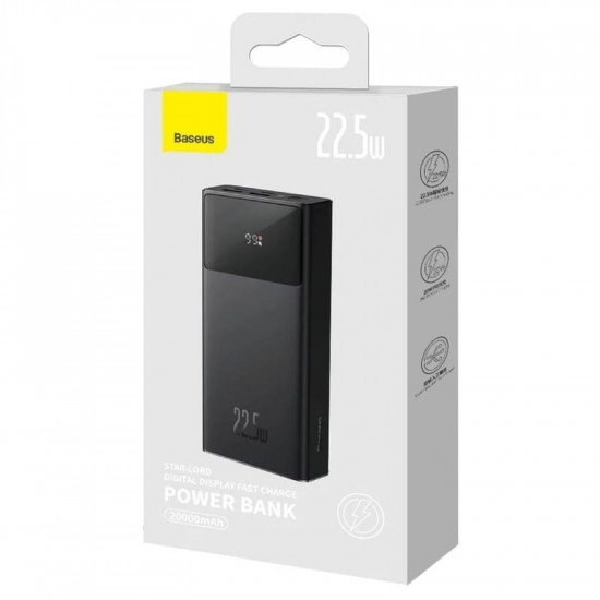 Універсальна мобільна батарея Baseus Star Lord Digital Display 20000mAh, 22.5W Black (PPXJ080001)